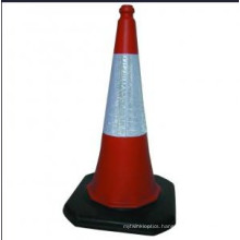 Safety Traffic Cone with Rubber Base, Reflective Warning